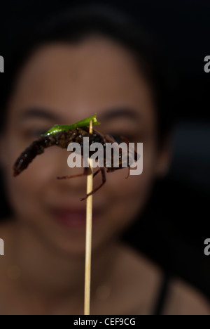 interessante Insekten essen von einem lokalen Markt in Phuket Thailand. Stockfoto