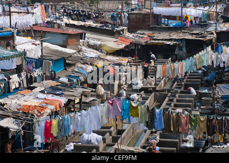 Dhobi Ghat, der weltweit größten Outdoor-Wäscherei, Mumbai, Indien Stockfoto