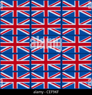 Union Jack Flagge gestickt Patch Muster Stockfoto