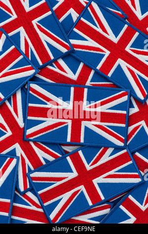 Union Jack Flagge gestickt Patch Muster Stockfoto