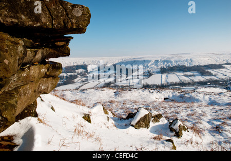 Danby Dale im Schnee. Stockfoto