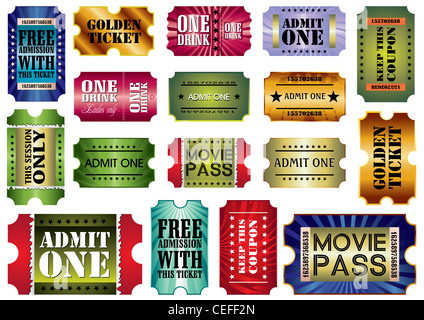 Vektor-Satz: gebe man tickets, Abbildung Stockfoto