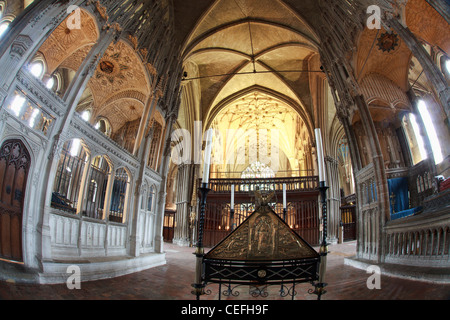 St. Swithin Schrein Denkmal, Kathedrale von Winchester, Hampshire, England Stockfoto