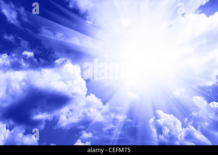 Himmel und Sonne Blendung Stockfoto