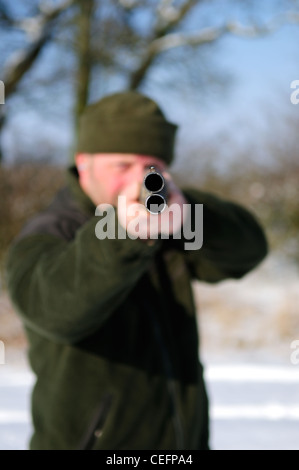 Über und unter Schrotflinte. Stockfoto