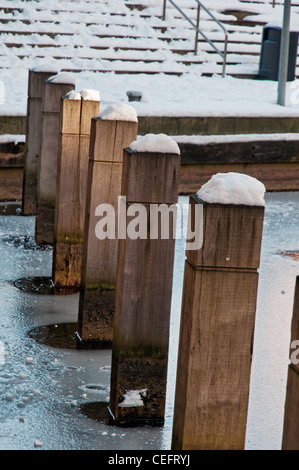 The Big Freeze - Holzpfosten Stockfoto