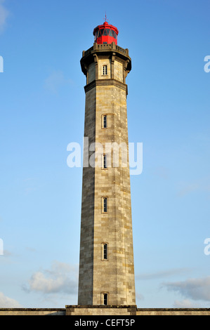 Der Leuchtturm Phare des Baleines auf der Insel Ile de Ré, Charente-Maritime, Frankreich Stockfoto