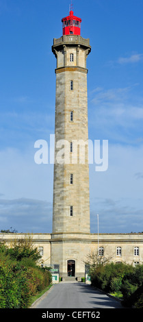 Der Leuchtturm Phare des Baleines auf der Insel Ile de Ré, Charente-Maritime, Frankreich Stockfoto