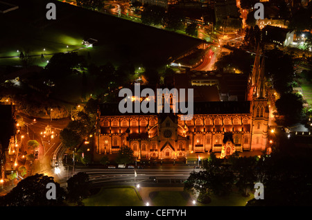 Hohen Niveau schrägen Antenne Nacht, Sydney Stockfoto