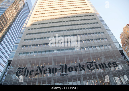 Außen an der New York Times aufbauend auf 8. & 40. in Manhattan, New York City, USA. Stockfoto