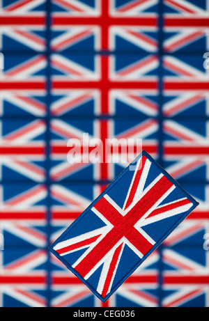 Union Jack Flagge gestickt Patch Muster Stockfoto