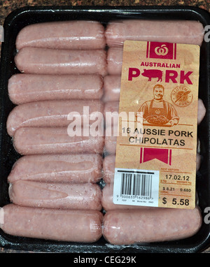 australische Schweinefleisch Paprikawürstchen Stockfoto