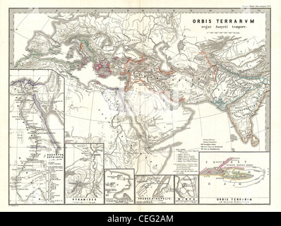 1865 Spruner Weltkarte unter das assyrische Reich Stockfoto