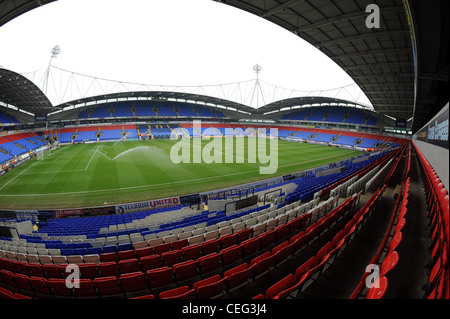 Das Macron-Stadion (ehemals Reebok Stadium), Heimat von Bolton Wanderers Football Club Innenansicht Stockfoto