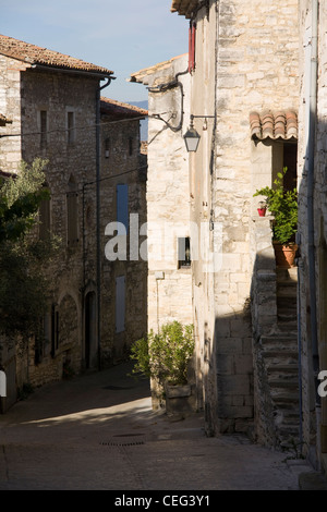 Stein-Straßen von Vezenobres, Gard, Frankreich Stockfoto