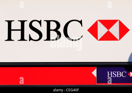 HSBC Zeichen Logo, Cambridge, England, UK Stockfoto