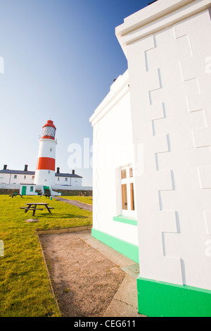 Souter Leuchtturm an der Nordostküste zwischen Newcastle und Sunderland. Stockfoto