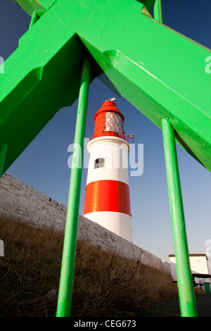 Souter Leuchtturm an der Nordostküste zwischen Newcastle und Sunderland. Stockfoto