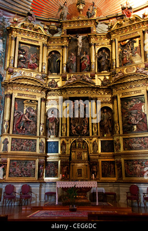 LaGuardia, Alava Araba, Spanien, Kirche Santa Maria de Los Reyes Hauptaltar Stockfoto