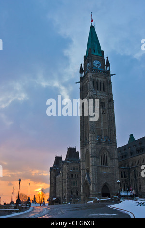 Parlaments bei Sonnenuntergang, Ottawa, Kanada Stockfoto