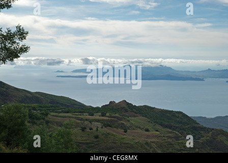 Blick über die Meerenge von Santo Antao, Sao Vicente Stockfoto