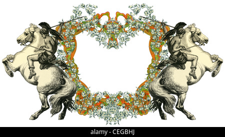 Luxuriösen viktorianischen Frame nach einer Gravur 'A Bull Fight"edited by The Graphic - London, ca. 1878. Stockfoto