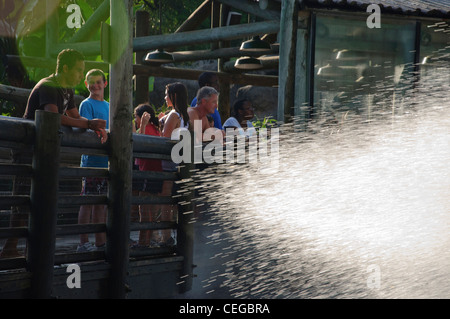 Busch Gardens Tampa Florida Tanganyika tidal wave Wasser-Floßfahrt Stockfoto