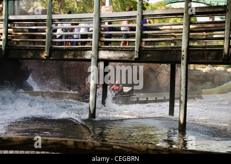 Busch Gardens Tampa Florida Tanganyika tidal wave Wasser-Floßfahrt Stockfoto