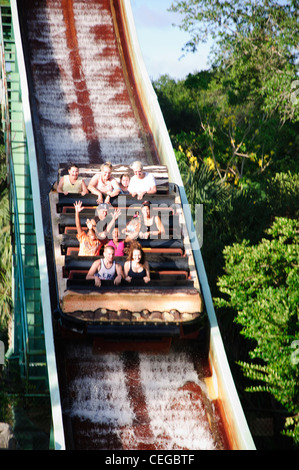 Busch Gardens Tampa Florida Tanganyika tidal wave Wasser-Floßfahrt Stockfoto