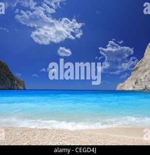 Berühmte Schiffswrack Strand (Navaggio) auf der Insel Zakynthos, Griechenland Stockfoto