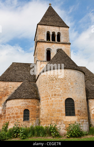 Romanische Kirche in St. Leon Sur Vézère Stockfoto