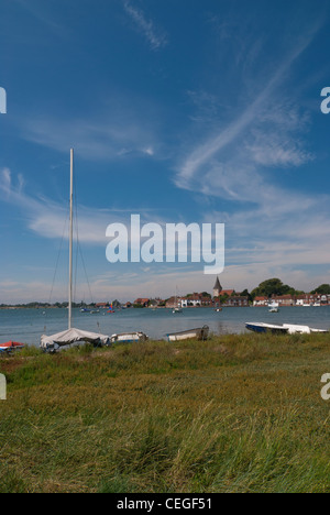 Bosham Dorf gegenüber vom Hafen aus gesehen Stockfoto