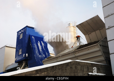 Anlage zur Herstellung von Stahlbetondecken Stockfoto