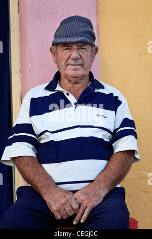 Porträt von älteren Fischer aus Malta Stockfoto