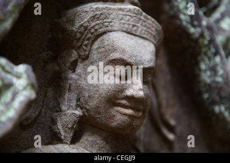 Detail der Statue im Ta Som-Tempel in der Nähe von Angkor Wat. Kambodscha Stockfoto