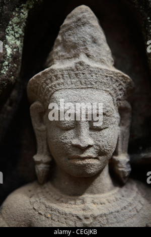 Detail der Statue im Ta Som-Tempel in der Nähe von Angkor Wat. Kambodscha Stockfoto