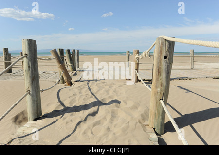 Sandstrand in Riumar, Deltebre, Spanien Stockfoto