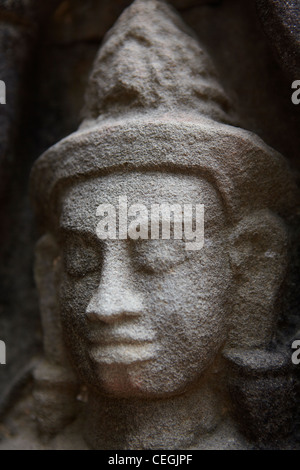 Detail der Statue im Ta Som-Tempel in der Nähe von Angkor Wat. Kambodscha Stockfoto