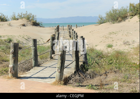 Sandstrand in Riumar, Deltebre, Spanien Stockfoto