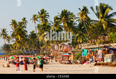 Flohmarkt am Anjuna Beach, Goa Stockfoto