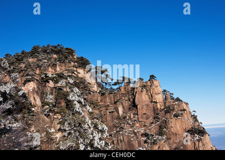 China, Huangshan, weiße, Hill, Schönheit In der Natur, winter, Baum, Physische Geographie, niemand, Himmel, Sonne, Reiseziele, Reisen, Cloud Stockfoto
