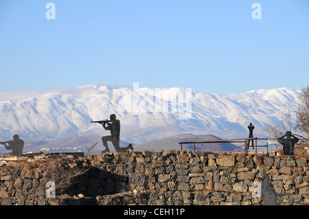 Blick auf den Schnee bedeckt dem Berg Hermon in den Golan-Höhen, Nordisrael. 21. Januar 2012. Foto von Shay Levy Stockfoto