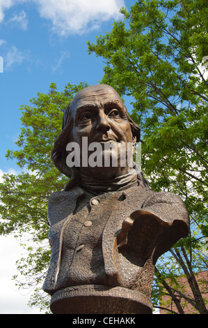 Pennsylvania, Philadelphia. Statue von Benjamin Franklin. Stockfoto