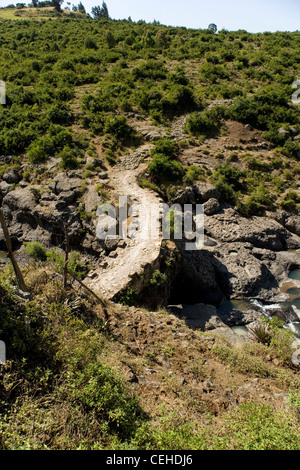 Alte portugiesische Brücke auf der Oberseite der afrikanischen Rift Valley in der Nähe von Debre Libanos in Äthiopien Stockfoto