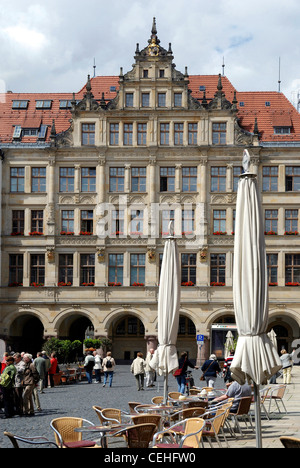 Neues Rathaus am unteren Marktplatz von Görlitz. Stockfoto