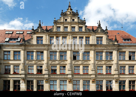 Neues Rathaus am unteren Marktplatz von Görlitz. Stockfoto