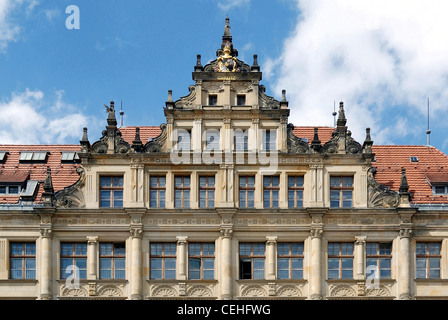 Neues Rathaus am unteren Marktplatz von Görlitz. Stockfoto