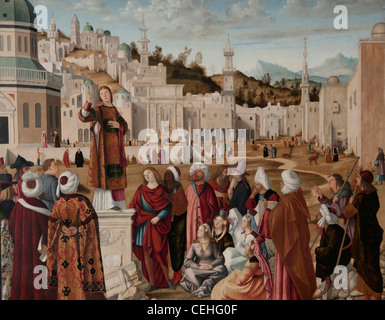 St. Stephan starb als Märtyrer Predigt in Jerusalem Israel von CARPACCIO, Vittore 1514 Italien Italienisch 35 Stockfoto