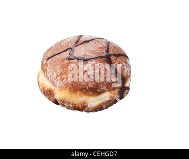 Süße Schokolade Donut isoliert auf weiss Stockfoto