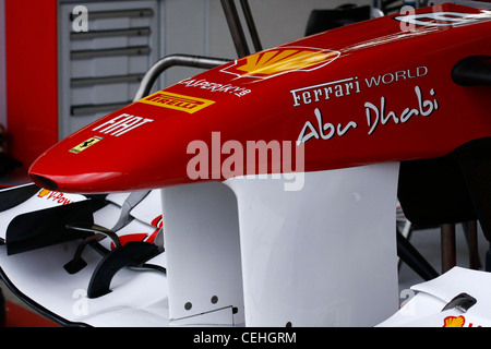 Ferrari f1 Boxengasse Silverstone Stockfoto